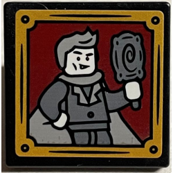 Road Sign 2 x 2 Square with Open O Clip with Gilderoy Lockhart with Mirror and Gold Frame Pattern (Sticker) - Set 76389 Road Sign 2 x 2 Square with Open O Clip with Gilderoy Lockhart with Mirror and Gold Frame Pattern (Sticker) - Set 76389