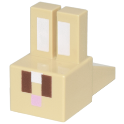 Creature Head Pixelated with Long Ears with White Auricles, Reddish Brown Eyes, and Bright Pink Nose Pattern (Minecraft Rabbit) Creature Head Pixelated with Long Ears with White Auricles, Reddish Brown Eyes, and Bright Pink Nose Pattern (Minecraft Rabbit)