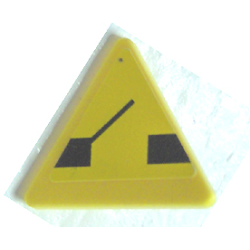 Road Sign 2 x 2 Triangle with Clip with Black Drawbridge Pattern (Sticker) - Set 8135
