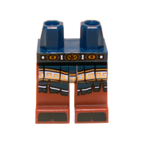 Деталь LEGO 970c88pb06 Hips and Reddish Brown Legs with Belt, Dark Blue Armor and Black Hooves Pattern