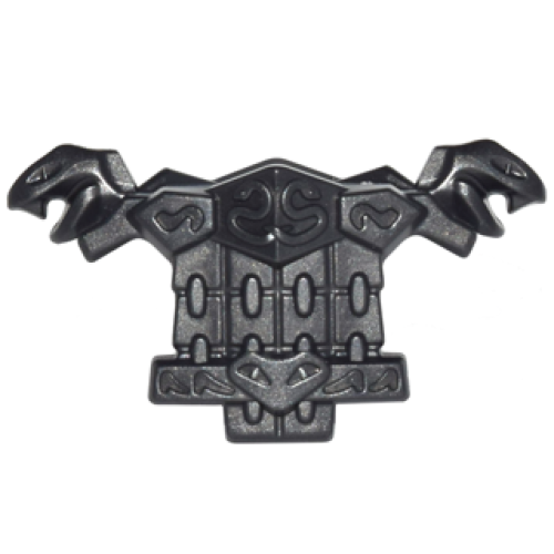 Деталь LEGO 25110 Minifigure Armor Breastplate with Snakes on Collar and Belt, Chain Mail, Shoulder Pads with Snake Heads and 1 Stud on Back