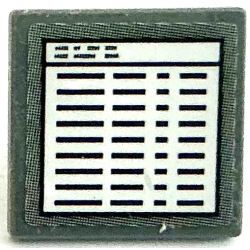 Road Sign 2 x 2 Square with Open O Clip with Computer Screen with Black Lines in White Window Pattern (Sticker) - Set 75883 Road Sign 2 x 2 Square with Open O Clip with Computer Screen with Black Lines in White Window Pattern (Sticker) - Set 75883