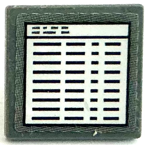 Деталь LEGO 15210pb184 Road Sign 2 x 2 Square with Open O Clip with Computer Screen with Black Lines in White Window Pattern (Sticker) - Set 75883