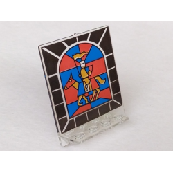 Door 2 x 5 x 5 Swivel, Flat Base with Stained Glass Knight Pattern Door 2 x 5 x 5 Swivel, Flat Base with Stained Glass Knight Pattern