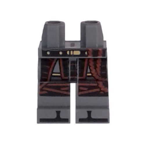 Деталь LEGO 970c00pb0657 Hips and Legs with Black and Gold Belt, Robe, Knee Straps and Black Zoris Pattern