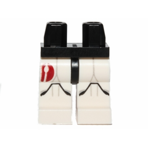 Деталь LEGO 970c01pb28 Hips and White Legs with SW Clone Trooper and Red Emblem on Right Leg Pattern