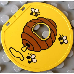 Duplo Ball Tube Exit Door with Bees and Hive Pattern