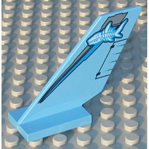 Деталь LEGO 6239px2 Tail Shuttle with Shark Skeleton Pattern