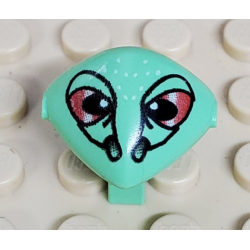 Minifigure, Head, Modified Martian with Clip with Red Eyes Pattern