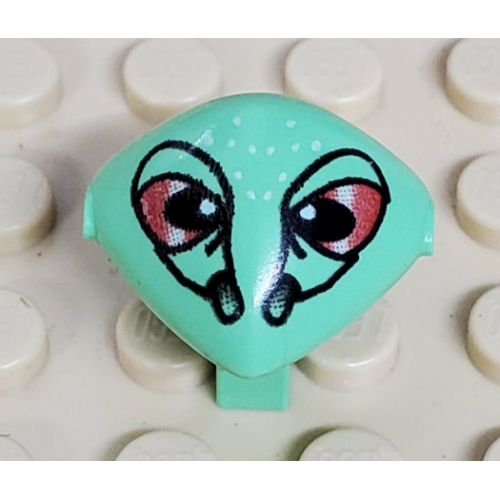 Деталь LEGO x117px7 Minifigure, Head, Modified Martian with Clip with Red Eyes Pattern