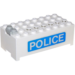 Electric 9V Battery Box Small without Battery Cover with 'POLICE' Pattern on Both Sides (Stickers) - Set 6450