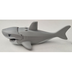 Shark Large with Gills with White Mouth and Stomach and Black Eyes with Eyelids Pattern