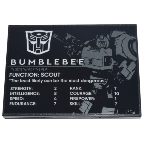 Деталь LEGO 4515pb083 Slope 10 6 x 8 with Transformers Bumblebee Pattern (Sticker) - Set 10338