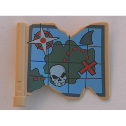 Duplo Flag 3 x 2 1/3 with Ragged Edge, Handle, and Treasure Map Pattern Duplo Flag 3 x 2 1/3 with Ragged Edge, Handle, and Treasure Map Pattern