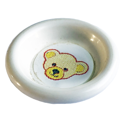 Minifigure, Utensil Dish 3 x 3 with Teddy Bear Head Pattern (Sticker) - Set 3243