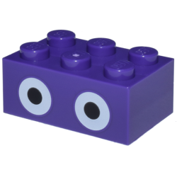 Brick 2 x 3 with Black and White Circular Eyes Pattern (Super Mario Nabbit) Brick 2 x 3 with Black and White Circular Eyes Pattern (Super Mario Nabbit)