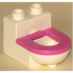 Duplo, Furniture Toilet with Dark Pink Seat (4911 / 4912)