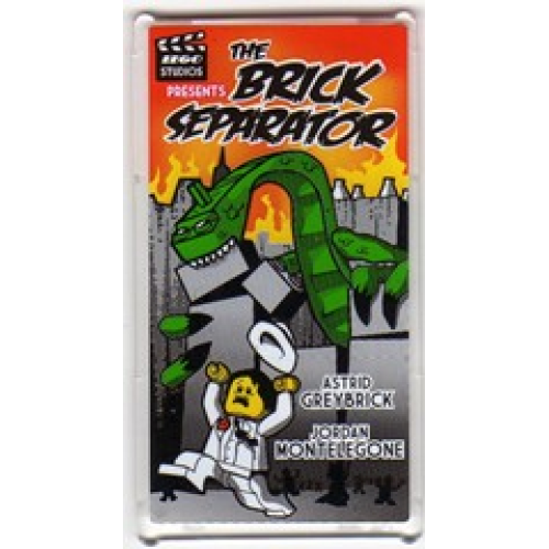 Деталь LEGO 57895pb017 Glass for Window 1 x 4 x 6 with 'THE BRICK SEPARATOR' Movie Poster Pattern Both Sides (Stickers) - Set 10232