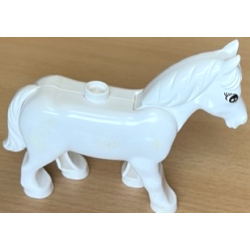 Duplo Horse with Movable Head with Black Eyes with Eyelashes Pattern