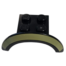 Vehicle, Mudguard 4 x 2 1/2 x 1 with Arch Round with Olive Green Curved Stripe Pattern Vehicle, Mudguard 4 x 2 1/2 x 1 with Arch Round with Olive Green Curved Stripe Pattern