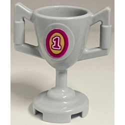 Minifigure, Utensil Trophy Cup with Magenta Number 1 in Gold Oval Pattern (Sticker) - Set 41126