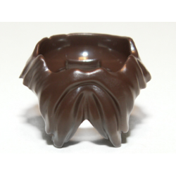 Minifigure Beard, Parted with Hair - Dark Brown