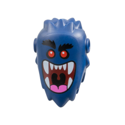 Minifigure, Head, Modified, Bogeyman with Pin Holes with Black Bushy Eyebrows, Red Eyes, Dark Red Large Open Mouth with Dark Pink Tongue and White Teeth Pattern Minifigure, Head, Modified, Bogeyman with Pin Holes with Black Bushy Eyebrows, Red Eyes, Dark Red Large Open Mouth with Dark Pink Tongue and White Teeth Pattern