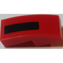 Slope, Curved 2 x 1 x 2/3 with Black Stripe on Red Background Pattern Model Left Side (Sticker) - Set 75908 Slope, Curved 2 x 1 x 2/3 with Black Stripe on Red Background Pattern Model Left Side (Sticker) - Set 75908