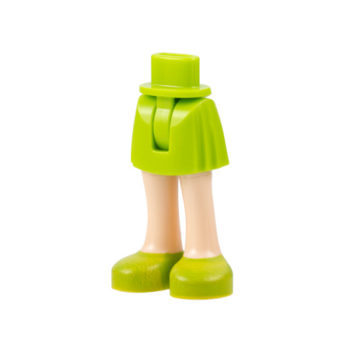 Деталь LEGO 35216ac00pb014 Mini Doll Hips and Skirt with Molded Light Nougat Legs and Printed Lime Shoes Pattern - Thin Hinge