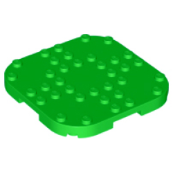 Plate, Modified 8 x 8 with Rounded Corners and 4 Feet - Bright Green