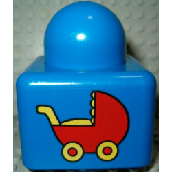 Primo Brick 1 x 1 with Red Baby Carriage Pattern Primo Brick 1 x 1 with Red Baby Carriage Pattern