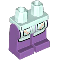 Hips and Medium Lavender Legs with Light Aqua Apron with Pockets and Light Nougat Flowers Pattern Hips and Medium Lavender Legs with Light Aqua Apron with Pockets and Light Nougat Flowers Pattern