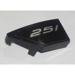 Wedge 2 x 1 x 2/3 Left with Silver '251' Pattern (Sticker) - Set 76900