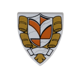 Minifigure, Shield Triangular Short with Town Hall Pattern Minifigure, Shield Triangular Short with Town Hall Pattern