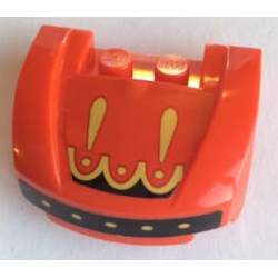 Vehicle, Mudguard 3 x 4 x 1 2/3 Curved Front with Awning with Gold Scalloped Edge and Dots Pattern (Stickers) - Set 70629 Vehicle, Mudguard 3 x 4 x 1 2/3 Curved Front with Awning with Gold Scalloped Edge and Dots Pattern (Stickers) - Set 70629