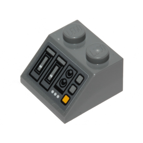 Деталь LEGO 3039pb148 Slope 45 2 x 2 with SW Mandalorian Forge Control Panel Pattern (Sticker) - Set 75319