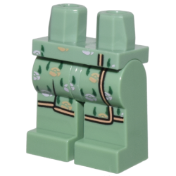 Hips and Legs with Robe Ends with Nougat and Lavender Flowers and Trim and Dark Green Leaves Pattern Hips and Legs with Robe Ends with Nougat and Lavender Flowers and Trim and Dark Green Leaves Pattern