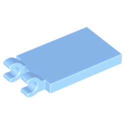 Tile, Modified 2 x 3 with 2 Open O Clips - Bright Light Blue Tile, Modified 2 x 3 with 2 Open O Clips - Bright Light Blue