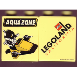 Duplo, Brick 1 x 2 x 2 with Aquazone Wave Racers Pattern Duplo, Brick 1 x 2 x 2 with Aquazone Wave Racers Pattern