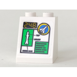 Slope 65 2 x 2 x 2 without Bottom Tube with '248' and Space Port Logo Pattern (Sticker) - Set 6452 Slope 65 2 x 2 x 2 without Bottom Tube with '248' and Space Port Logo Pattern (Sticker) - Set 6452