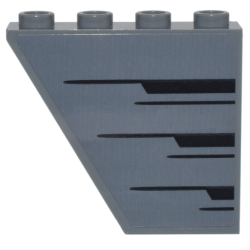 Slope, Inverted 60 4 x 1 x 3 with Black Angled Stripes Pattern Side B (Sticker) - Set 76269