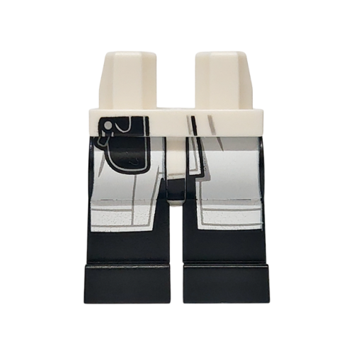 Деталь LEGO 970c11pb57 Hips and Black Legs with Holster, White Coattails with Light Bluish Gray Creases and Outlines Pattern