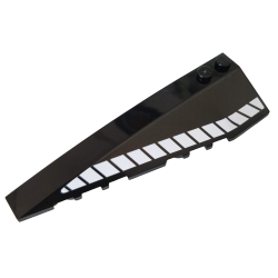 Wedge 10 x 3 Left with White Stripes Pattern (Sticker) - Set 76100