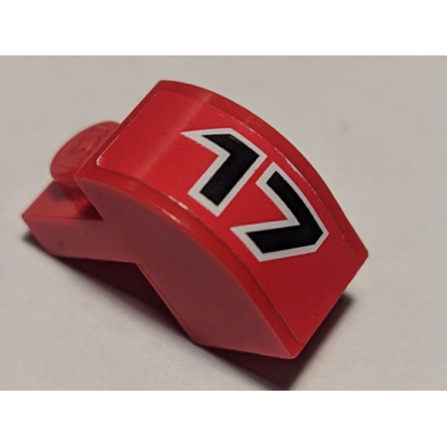 Деталь LEGO 6091pb018L Slope, Curved 2 x 1 x 1 1/3 with Recessed Stud with Number 17 Pattern Model Left Side (Sticker) - Set 8184