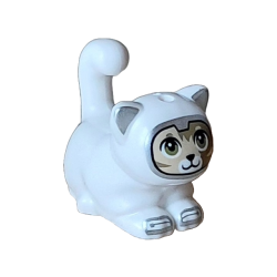 Cat, Friends Style, Large, Sitting with Dark Tan Markings, Olive Green Eyes, Tan Face and Silver Mask, Ears and Toes Pattern (Space Cat Jones)