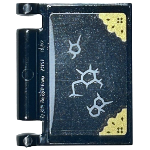 Деталь LEGO 24093pb042 Minifigure, Utensil Book Cover with Tears and Gold Edges Pattern (Sticker) - Set 76389