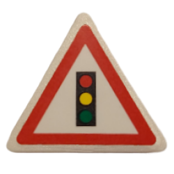 Road Sign 2 x 2 Triangle with Clip with Traffic Light Pattern (Sticker) - Set 8401