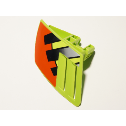 Technic, Panel RC Car Mudguard Small, Left with Red Area and Black Stripes Pattern (Sticker) - Set 8675 Technic, Panel RC Car Mudguard Small, Left with Red Area and Black Stripes Pattern (Sticker) - Set 8675