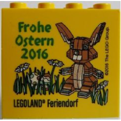 Brick 2 x 4 x 3 with Legoland Feriendorf 2016 Frohe Ostern Pattern