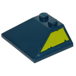 Slope 45 3 x 4 Double / 33 with Lime Trapezoid with Cut Out Edges Pattern Model Right Side (Sticker) - Set 70839